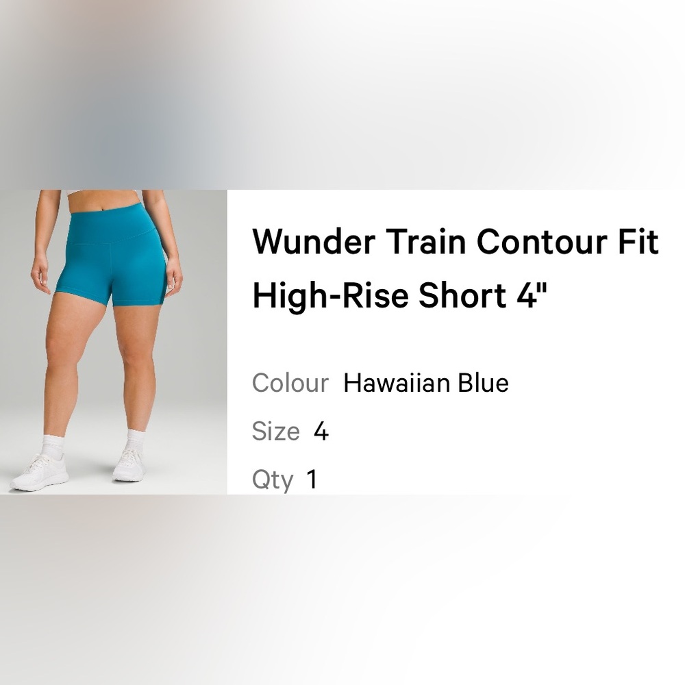 lululemon wunder train contour fit 4” shorts blue